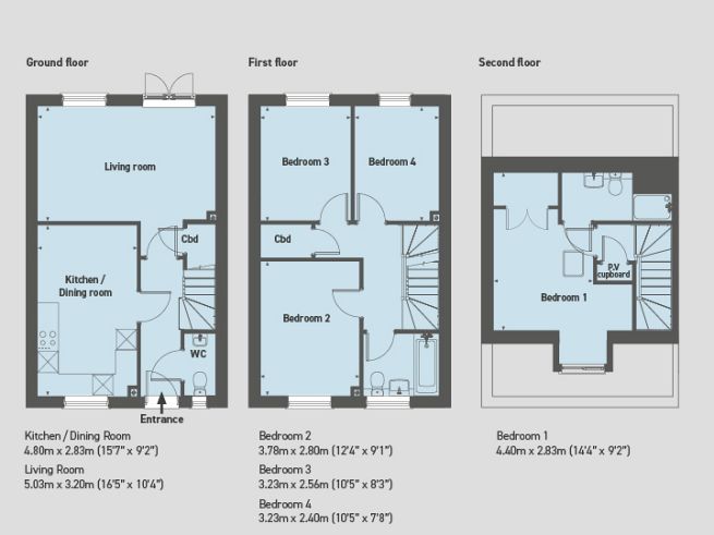 Floor plan, 4 bedroom house  - artist's impression subject to change